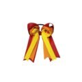 Tri color hair tie for girls red orange yellow handmade grosgrain ribbon hair accessory