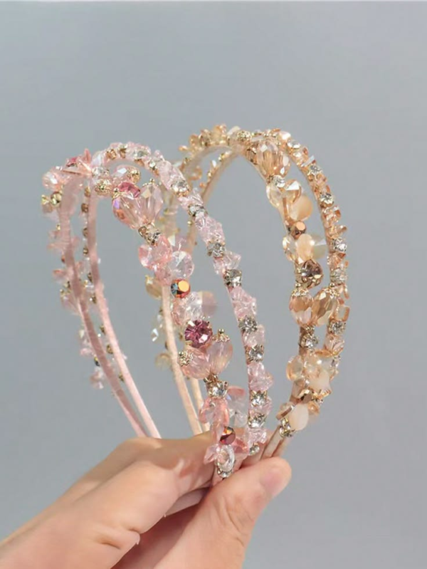 1 Stück Kristall-Doppelschicht Haarband, luxuriöser Haarschmuck geeignet für Geburtstag, Aufführung, Moderation, Bühnenzubehör (1)