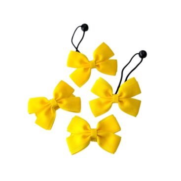 Yellow hair accessories UAE handmade ponytail holder and tic tac clips set
