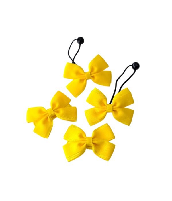 Yellow Hair Accessories Ponytail Holder and Tic-Tac Clips Set UAE Yellow hair accessories UAE handmade ponytail holder and tic tac clips set