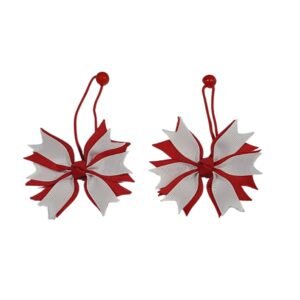 Korean elastic hair holder and snap clips set red