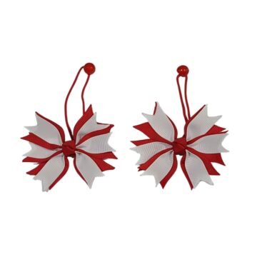 Korean elastic hair holder and snap clips set red
