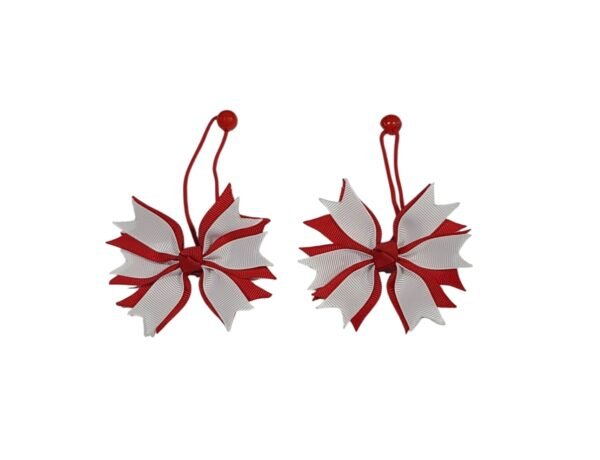 Korean elastic hair holder and snap clips set red