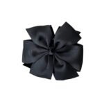 Black Ribbon Bow Hair Claw Clip handmade grosgrain elegant hair accessory