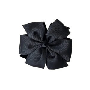 Black Ribbon Bow Hair Claw Clip handmade grosgrain elegant hair accessory