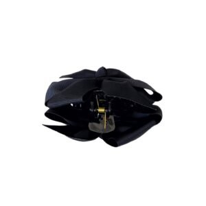 Black Ribbon Bow Hair Claw Clip - Beautiful Handmade Clip for Perfect Hairstyles - Image 4