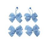 French Blue Hair Tie Set lace bow ponytail holders and tic tac clips for girls, School Hair Accessories