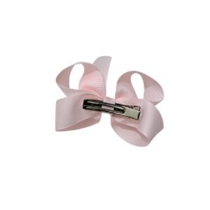 Handmade pink grosgrain alligator hair clip for school and parties