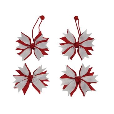 Red & White Hair Accessories Set for Girls UAE handmade bows