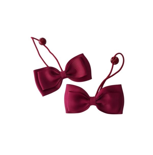 Maroon hair bow ponytail holder elastic tie for school girl UAE – custom order welcome design by Young Fashion Palace