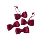 Maroon hair bow set for school girl UAE – grosgrain ponytail holder and non-slip tic-tac clips for girls