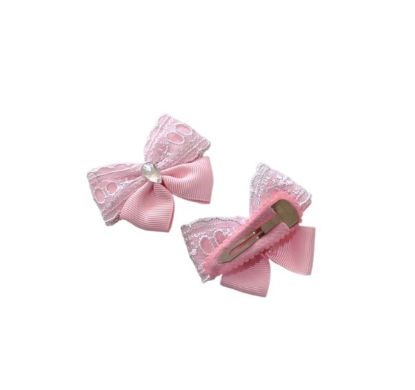 Pink Butterfly Lace Hair Clip For School