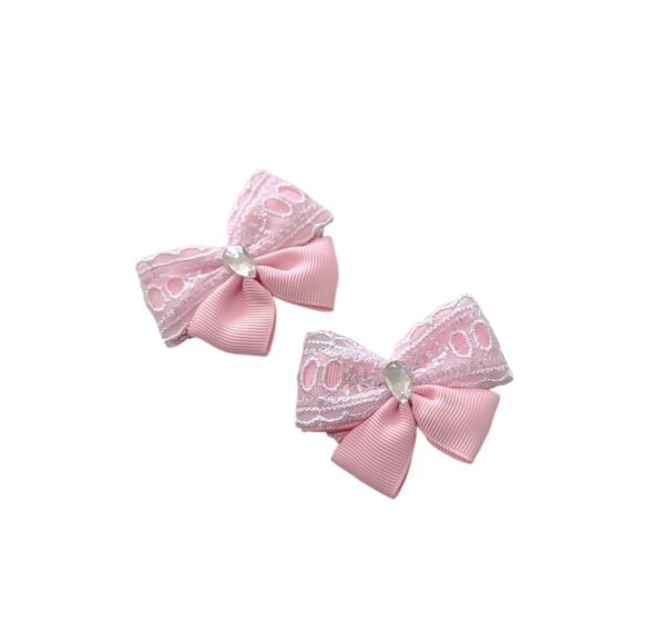 Pink Butterfly Non Slip Tic-Tac Clips For Baby Girl