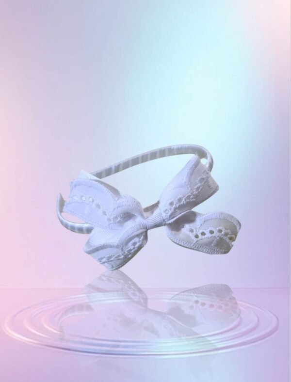 White Lace Hair Band for girls premium school hair accessory