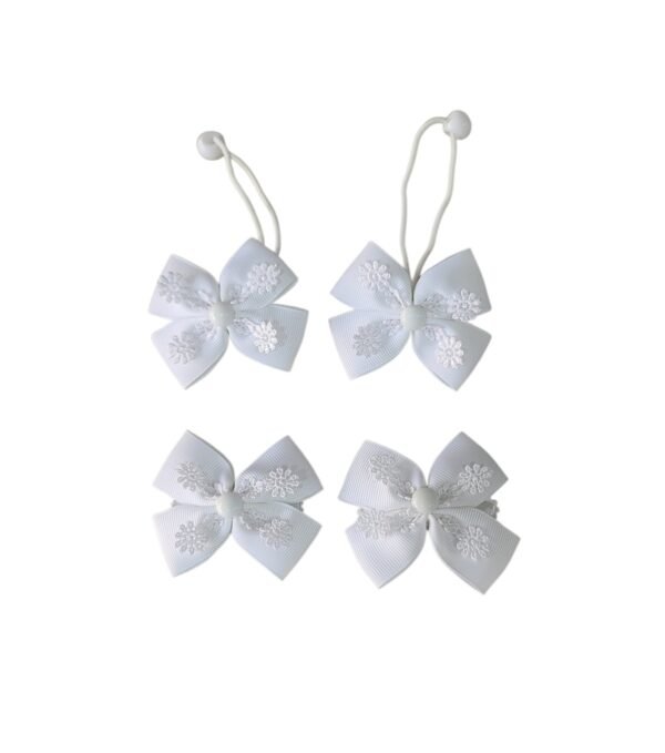 White school hair accessories UAE handmade set