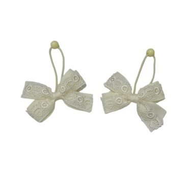 lace bow hair clips set UAE for girls with elastic ponytail holders and tic tac clips
