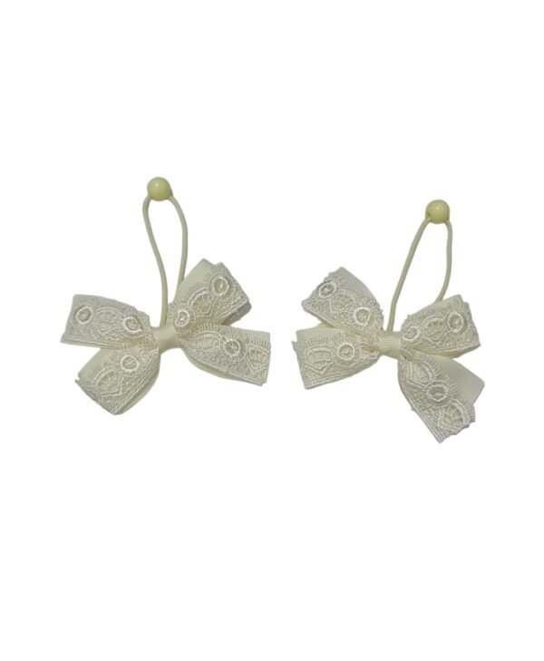 lace bow hair clips set UAE for girls with elastic ponytail holders and tic tac clips