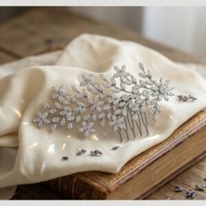 Bridal Hair Comb Rhinestone Rhodium Plated | Elegant Wedding Hair Accessory for Brides UAE - Image 6