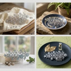 Bridal Hair Comb Rhinestone Rhodium Plated | Elegant Wedding Hair Accessory for Brides UAE - Image 8