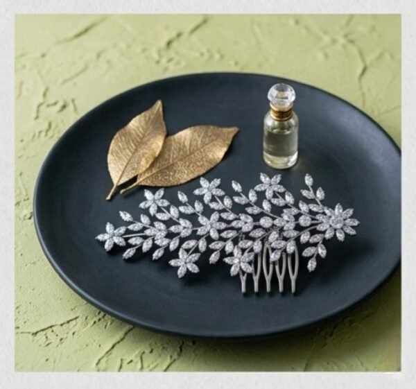 Bridal Hair Comb Crystal Floral wedding hair accessories affordable price UAE Dubai