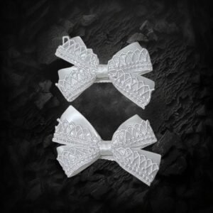 Handmade white girls hair clips for school Dubai UAE
