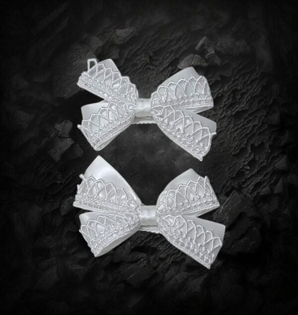 Handmade white girls hair clips for school Dubai UAE