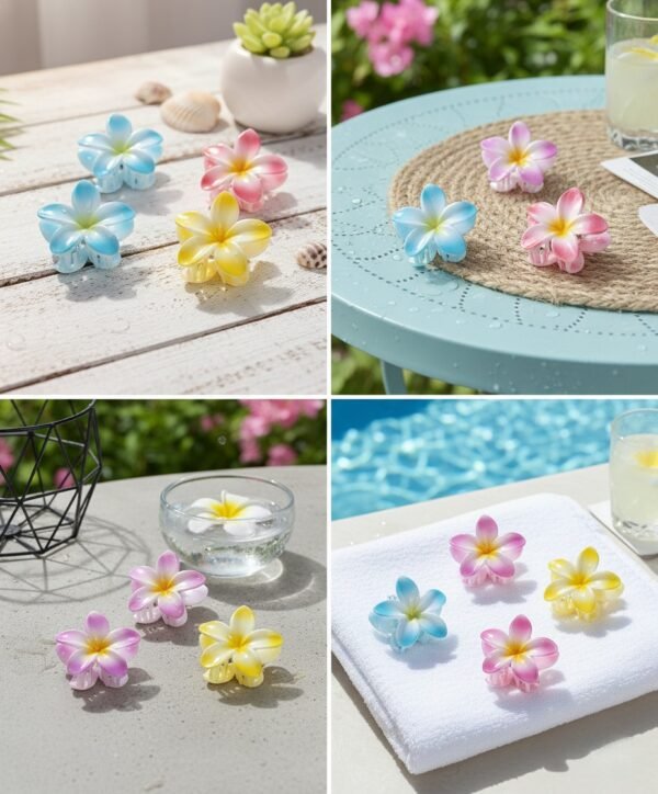 Flower Claw Clips stylish plastic hair clips for daily use