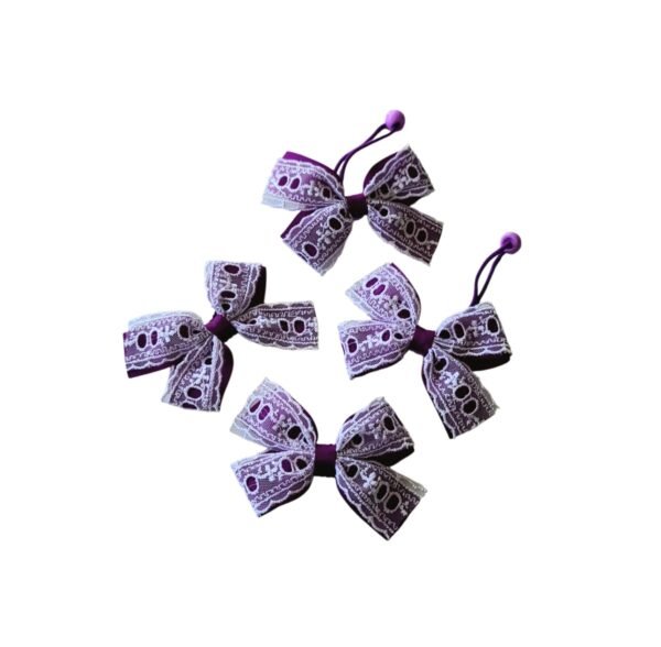 Violet Color School Hair Tie Set UAE Handmade violet color school hair tie set UAE for girls
