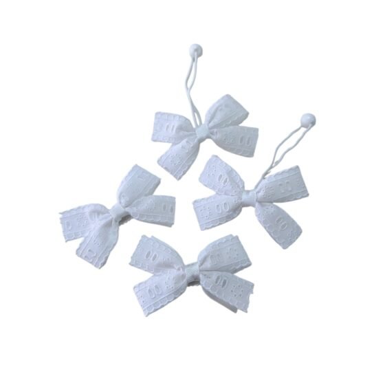 Back to School White Ponytail Holder and Tic-Tac Clips set for school girls UAE
