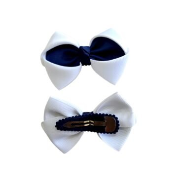 White and navy blue school hair accessories UAE