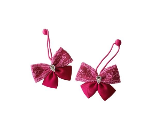 Shocking pink butterfly ponytail holder hair tie for girls handmade UAE