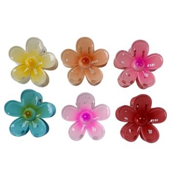 Cute flower claw clips for girls daily hairstyle accessories