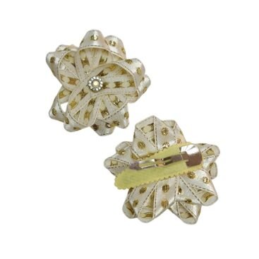 Handmade golden flower hair clips for weddings Eid and birthday parties