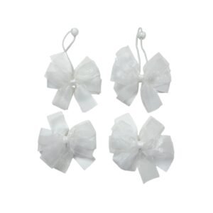 White Hair Band Elastic Tie and Tic-Tac Clips Set for school girls