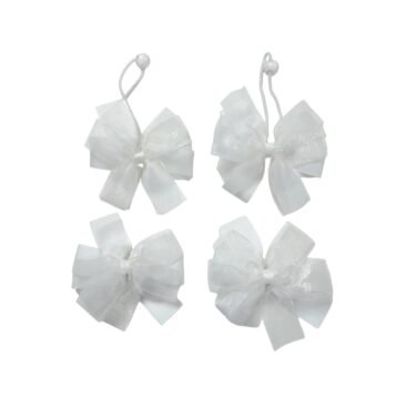 White Hair Band Elastic Tie and Tic-Tac Clips Set for school girls