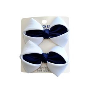 Back to school navy blue hair bows for girls
