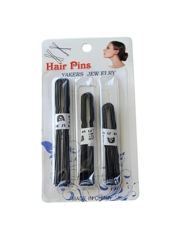 U Shaped Black Hairpins for Bridal Bun Hair Styling UAE U Shaped Black Hairpins pack for bridal hairstyles UAE