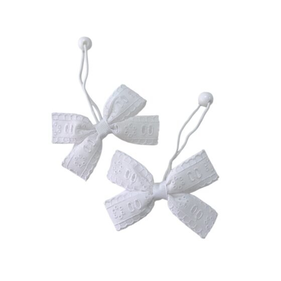 White Ponytail Holder Hair Tie for school girls UAE