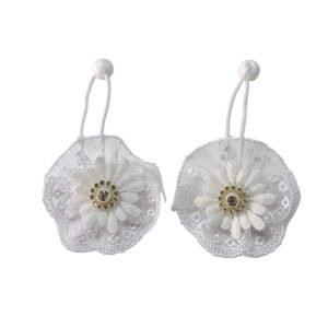 White School Hair Tie for Girls UAE handmade lace ponytail holder