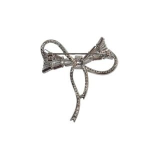 Elegant bow crystal brooch for weddings