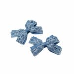French Blue School Uniform Hair Clips handmade bow clips for girls UAE