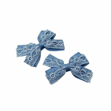 French Blue School Uniform Hair Clips handmade bow clips for girls UAE