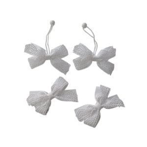 Handmade School Hair Accessories white hair tie and tic tac clip set