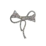 Rhodium plated Cubic Zirconia Brooch for parties