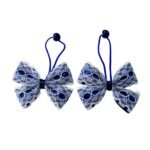 Navy Blue Lace Hair Tie 2 Piece Set Back To School UAE handmade with premium lace and Korean elastic