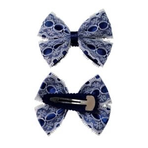 Handmade navy blue non-slip tic-tac hair clips for school girls