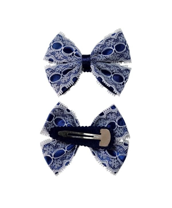 Handmade navy blue non-slip tic-tac hair clips for school girls