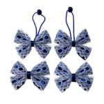 Navy Blue Back to School Hair Tie and Non Slip Tic-Tac Hair Clips 4 Piece Set for School UAE handmade