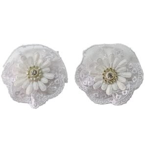 White Lace School Hair Clips for Girls UAE handmade with premium lace flowers