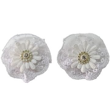 White Lace School Hair Clips for Girls UAE handmade with premium lace flowers